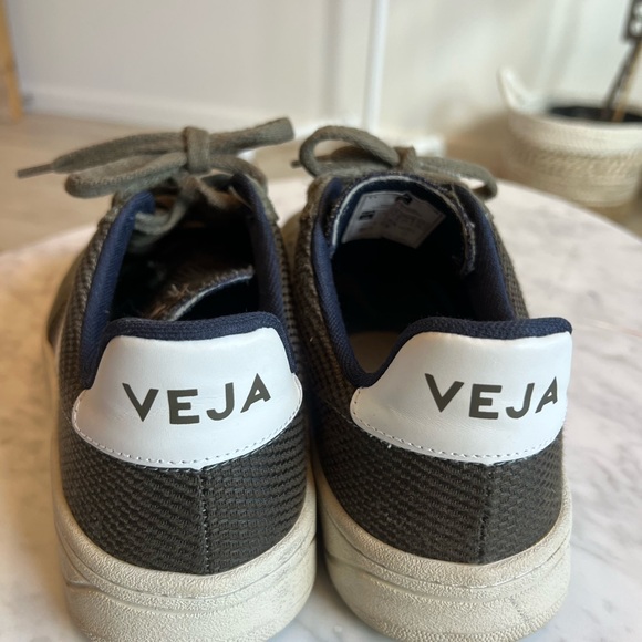 Veja Khaki Green and White Casual Sneakers - Picture 3 of 8